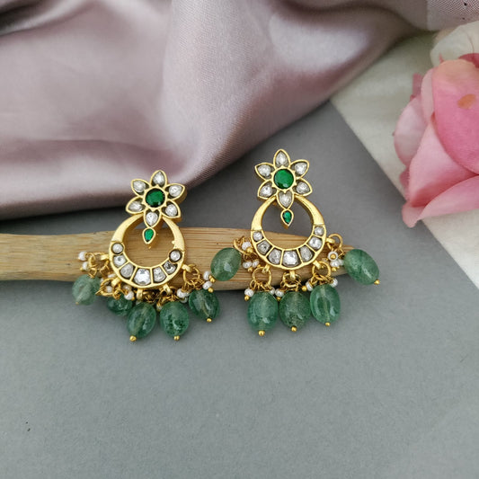 White stone bali jadau earring