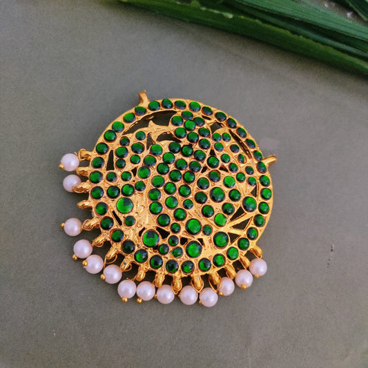 Bharathanatyan kemp Jada billa / Hari pin round green
