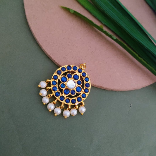 Bharathanatyan kemp Jada billa / Hari pin blue round