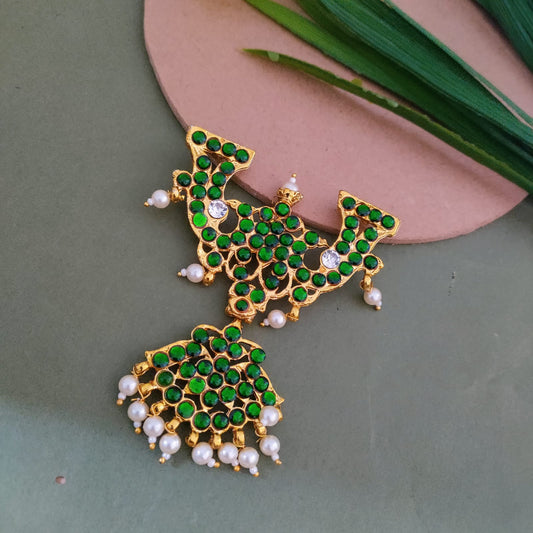 Bharathanatyan kemp Jada billa / Hari pin  green