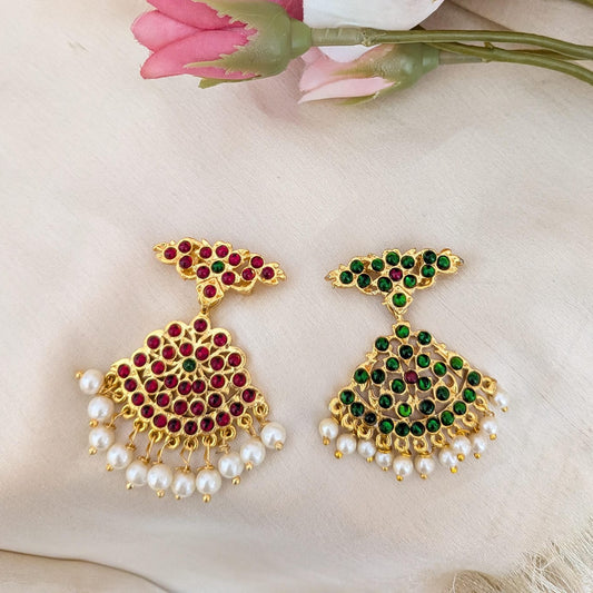 Bharathanatyan kemp Jada billa / Hari pin  green with ruby