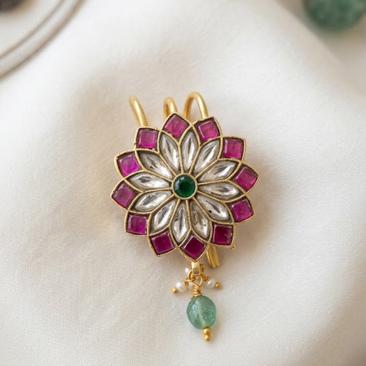 Jadau kundan flower  hair pin