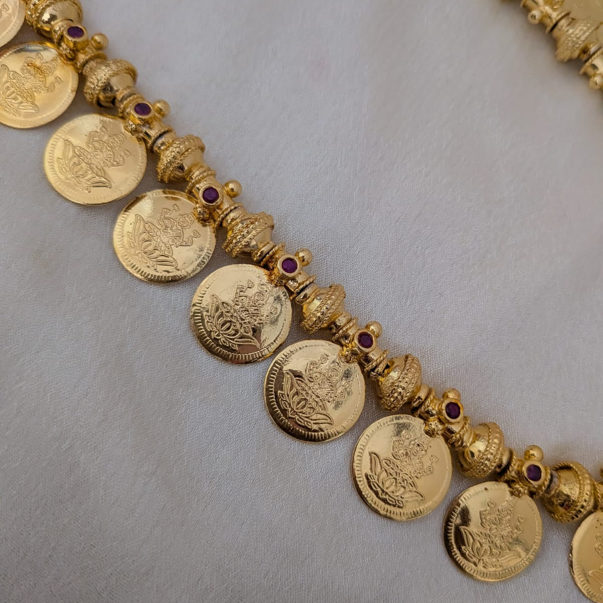 Long Kasu Coin mala  - Microplated - Kerala design