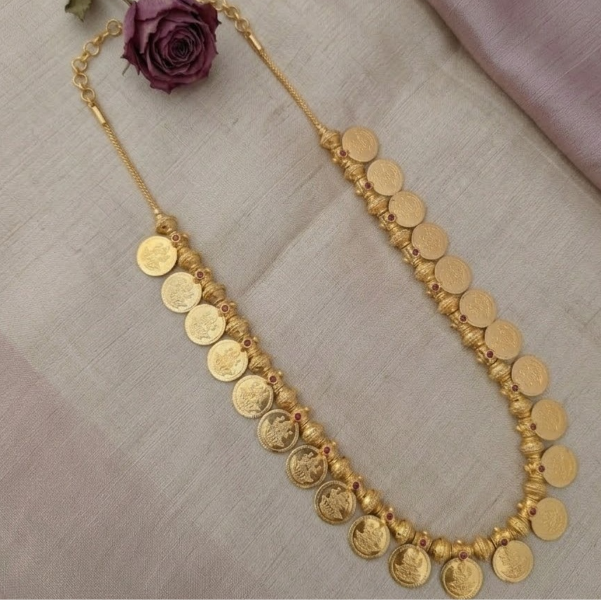Long Kasu Coin mala  - Microplated - Kerala design