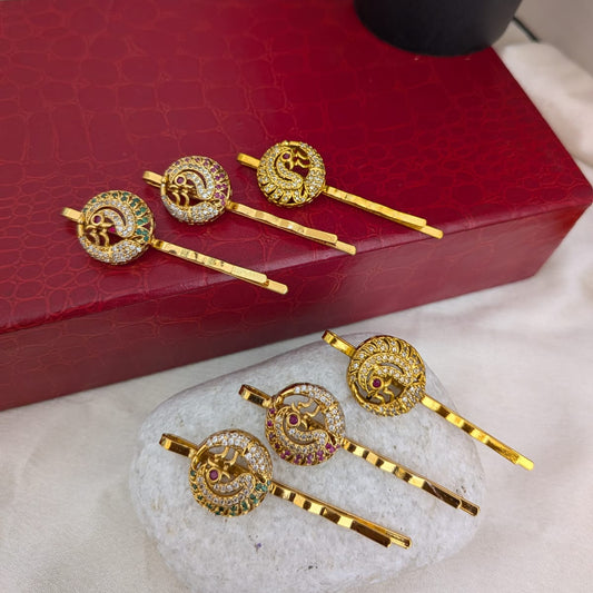 AD peacock hair pin