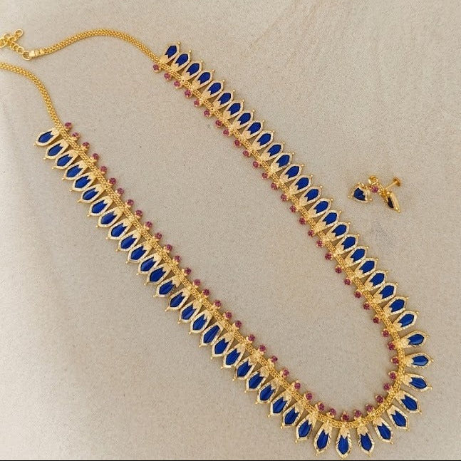 Long Traditional kerala Nagapadam chain set  - Blue