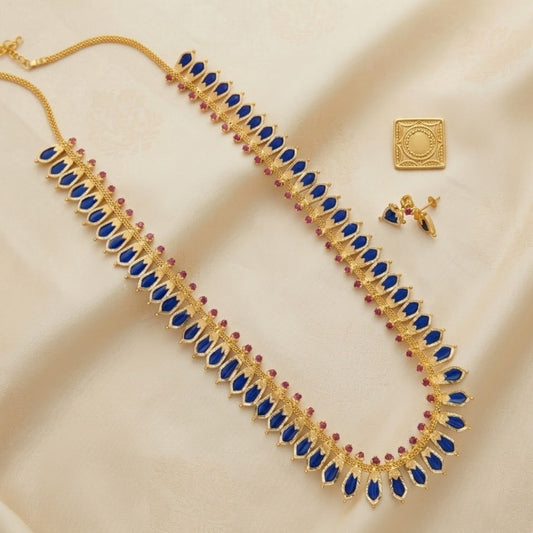 Long Traditional kerala Nagapadam chain set  - Blue