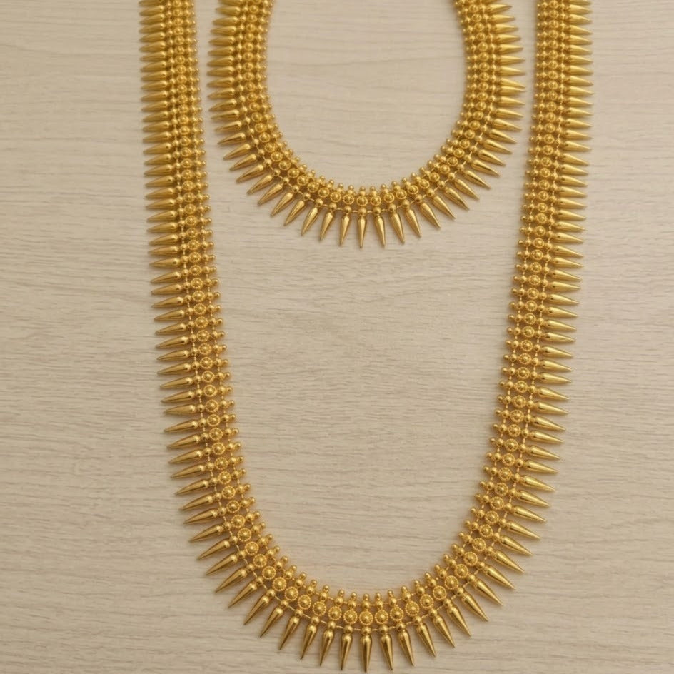 Long Mulla mottu traditional Microplated kerala necklace