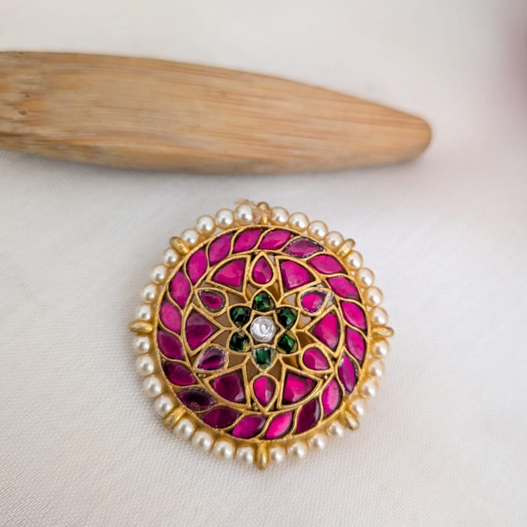 Sun Moon / Suryan Chandran ruby Hair accessory Jadau KUndan