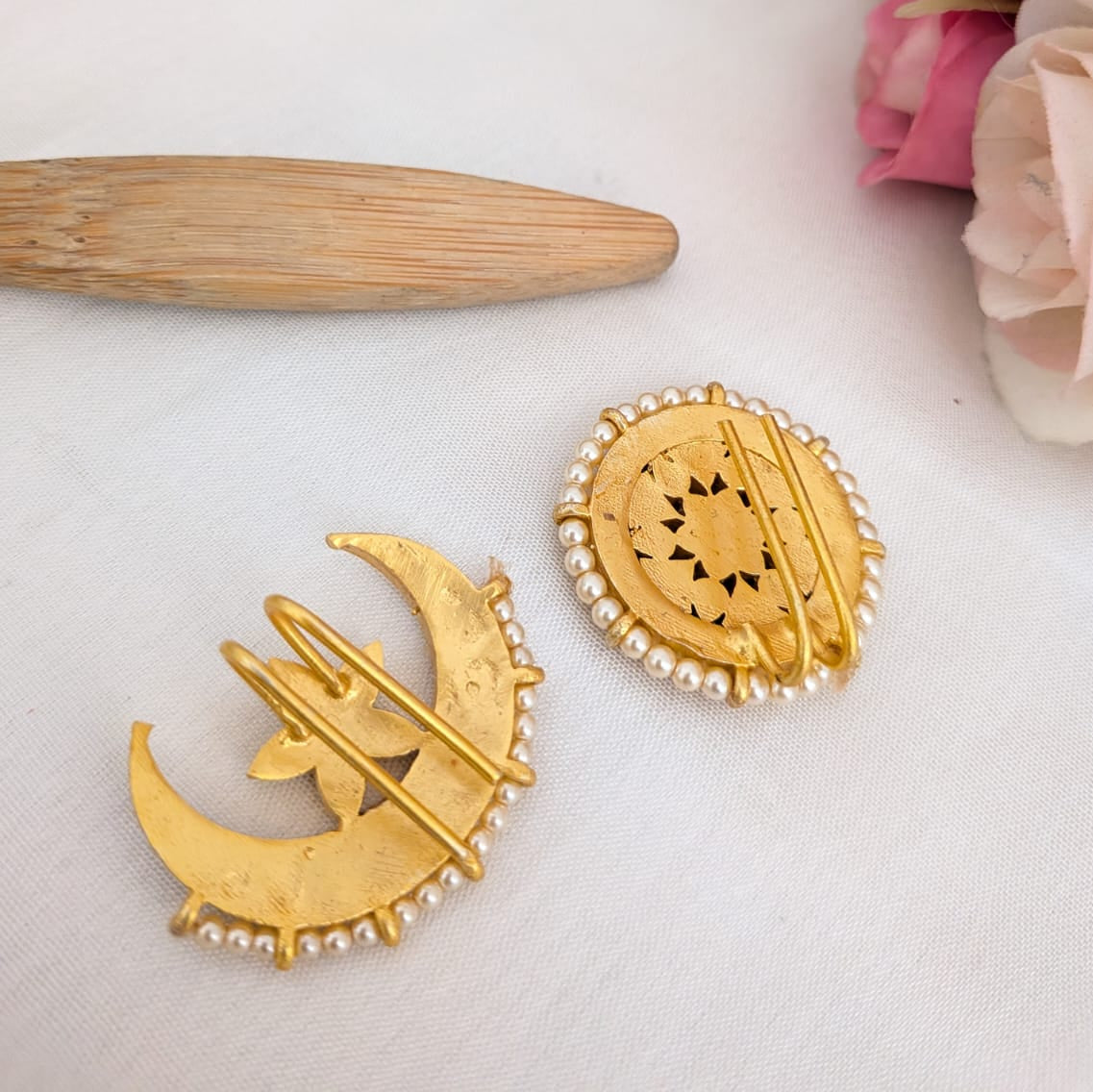 Sun Moon / Suryan Chandran ruby Hair accessory Jadau KUndan