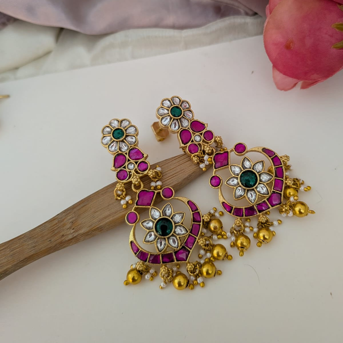 Jadau Kundan  Dangler earing