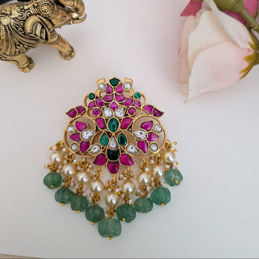 Floral Jadau kundan pendant