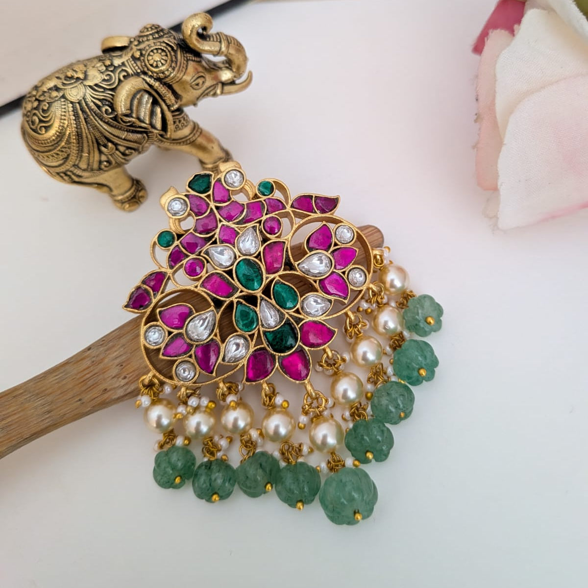 Floral Jadau kundan pendant
