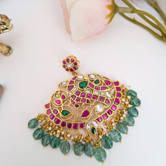 Peacock design Jadau kundan pendant