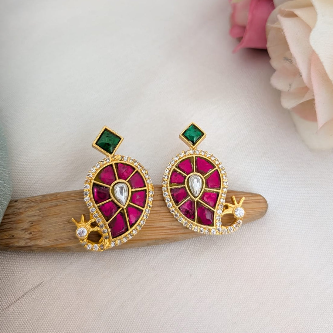 Jadau kundan Mango stud