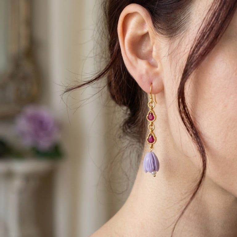 Jadau ruby stone earring
