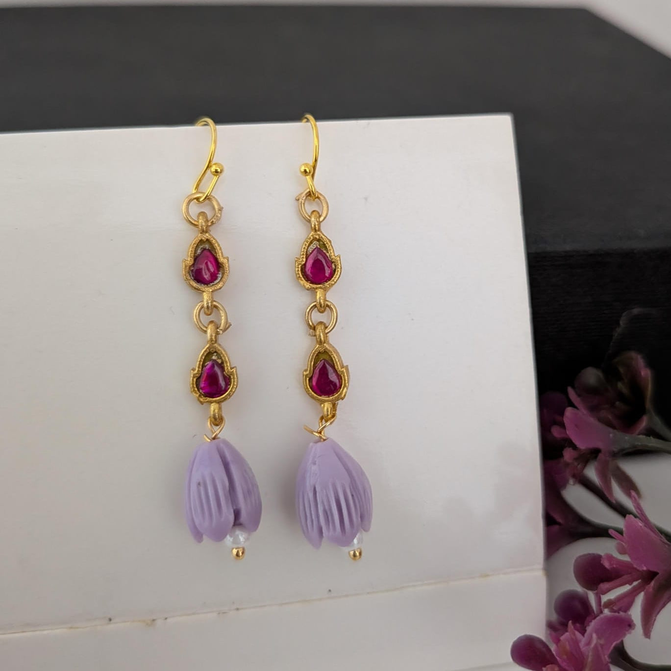 Jadau ruby stone earring