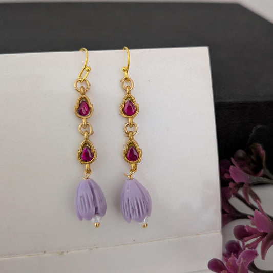 Jadau ruby stone earring