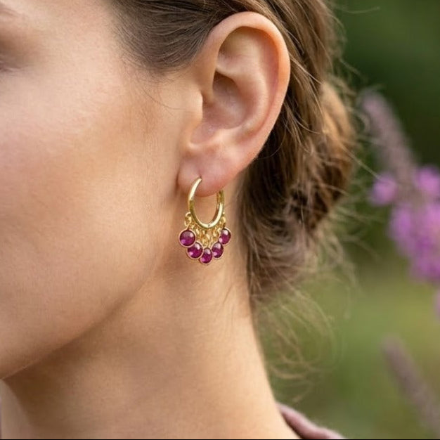 Polki stone hoop earring