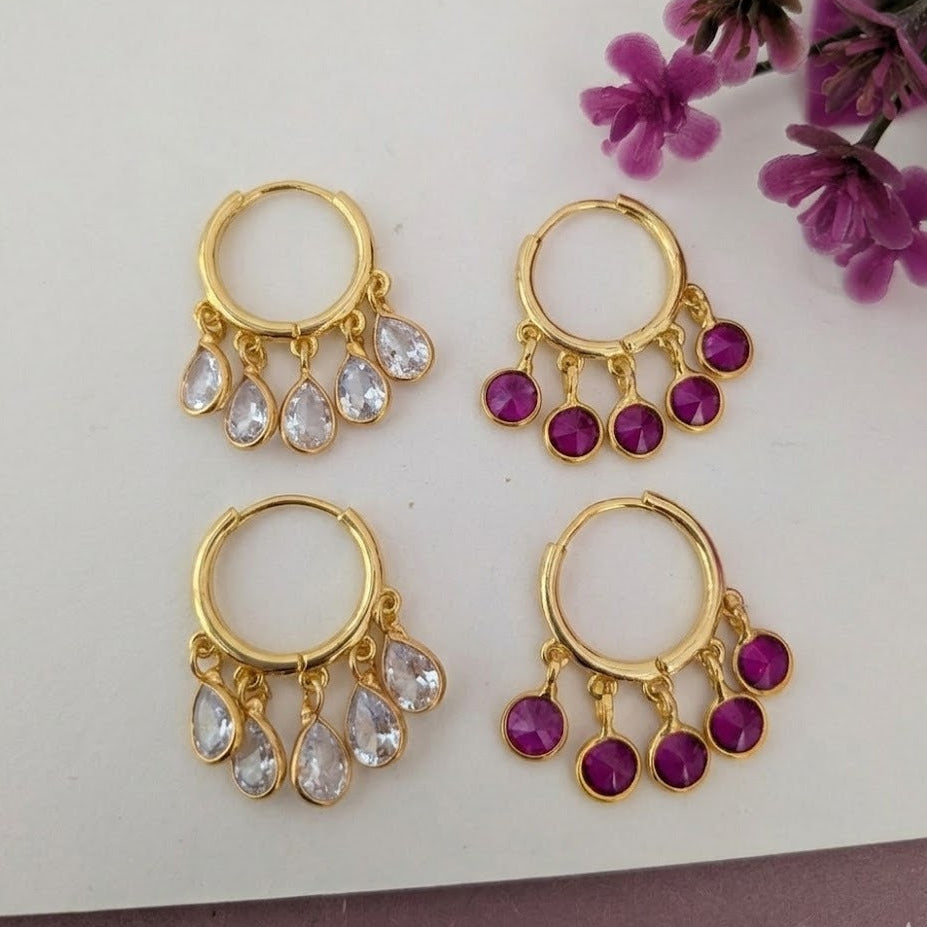 Polki stone hoop earring