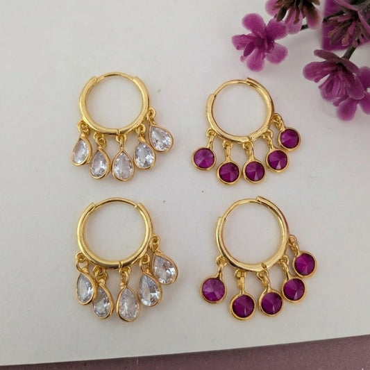 Polki stone hoop earring