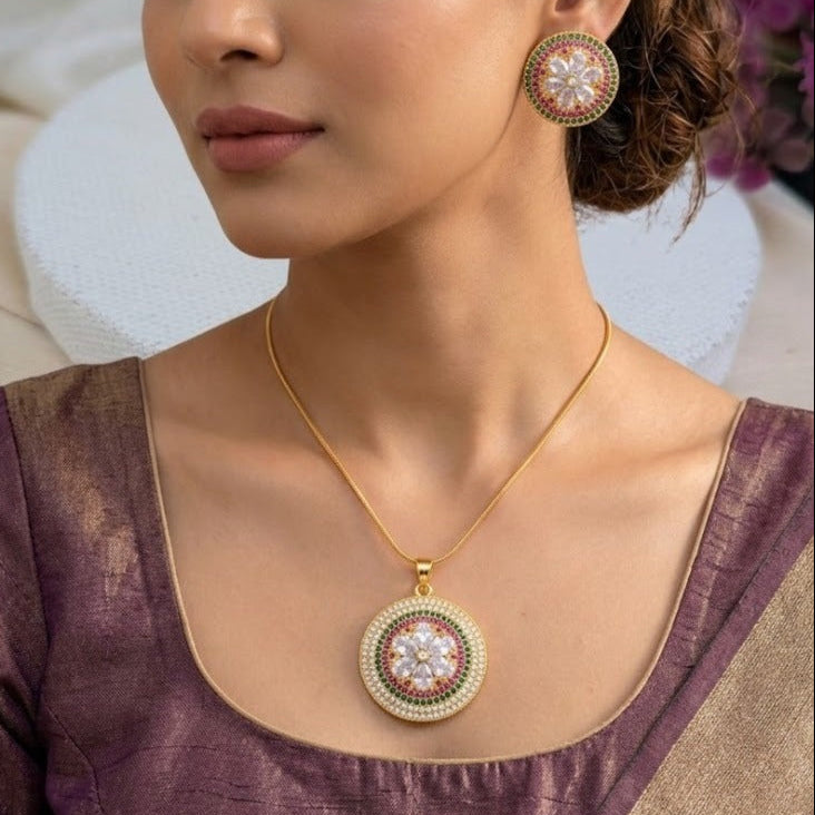 Round milti color pendant chain