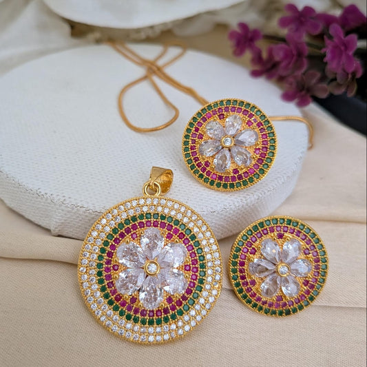 Round milti color pendant chain