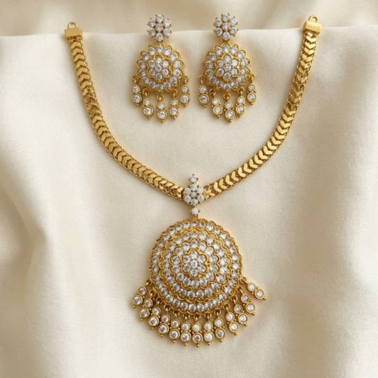Microplated Round pendant Adigai Choker