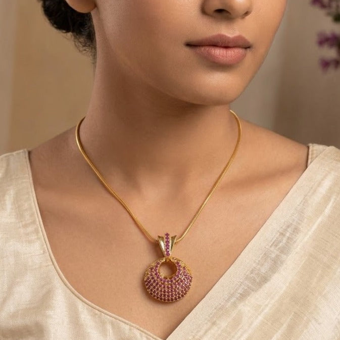 AD ruby pendant chain