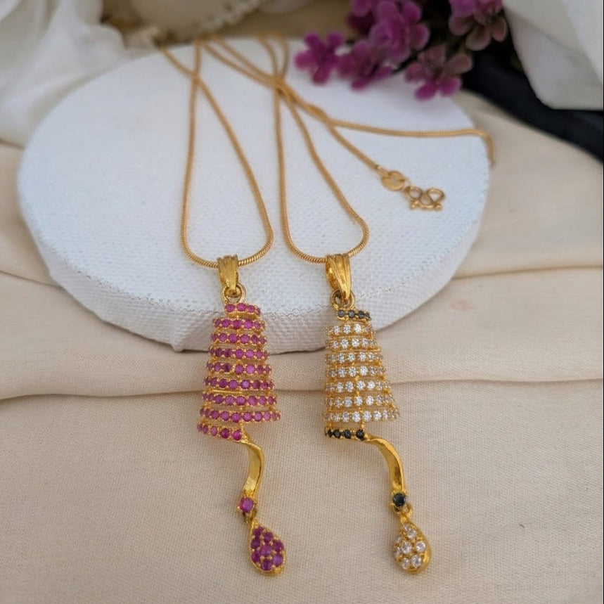 Spiral AD ruby pendant chain