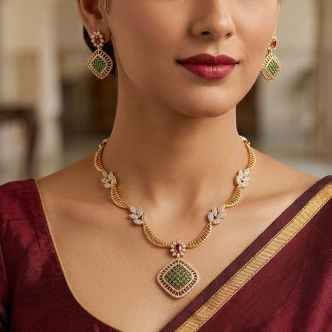 green stone necklace