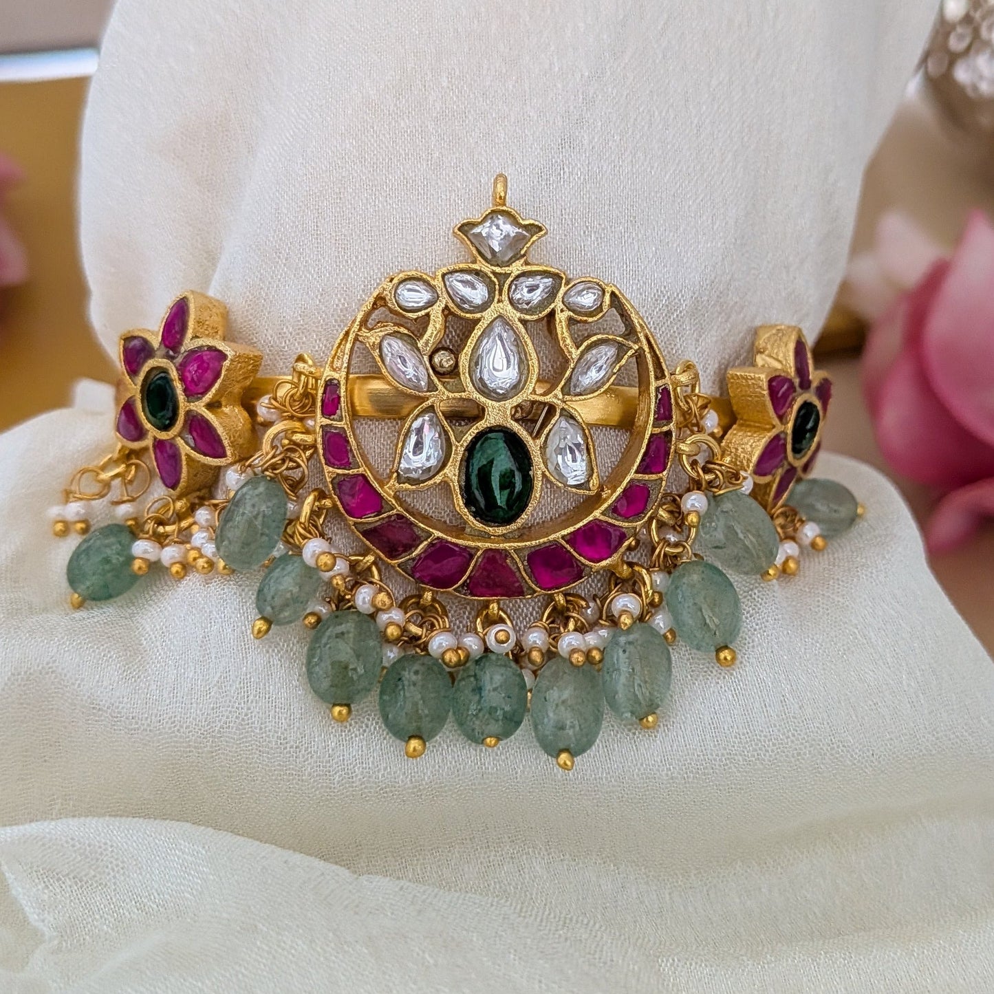 Jadau kundan 3 pendant vanki