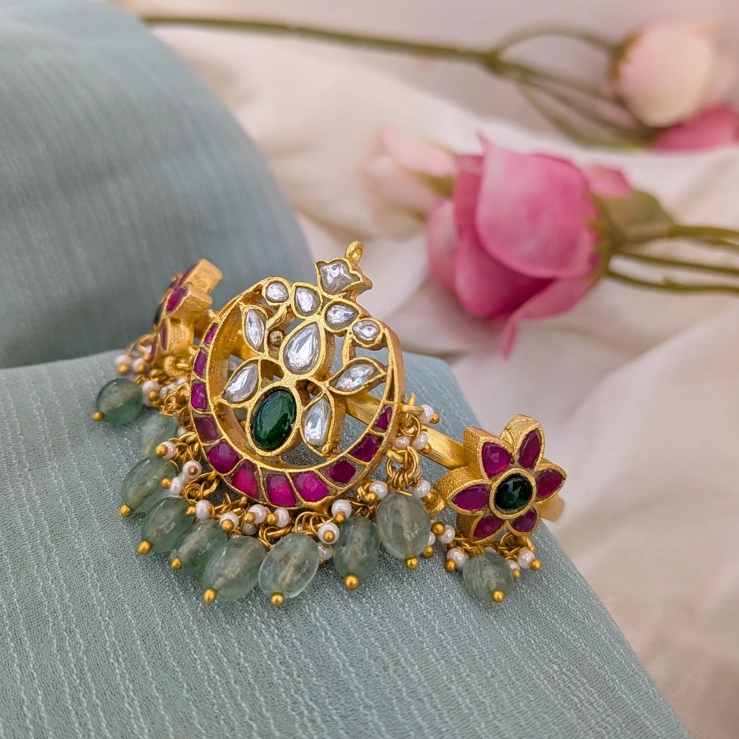 Jadau kundan 3 pendant vanki