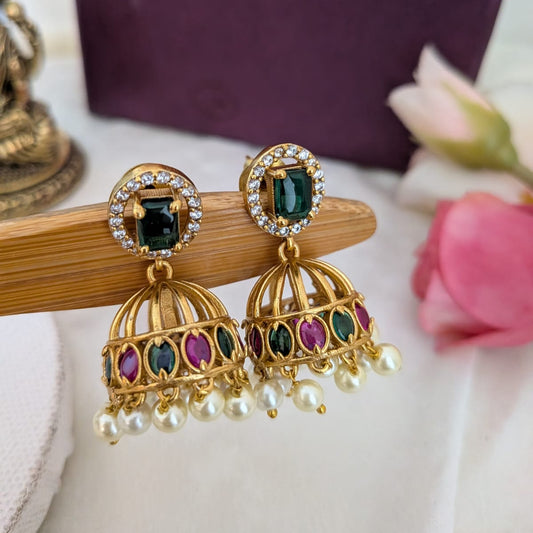 Ruby with green stone jumkha