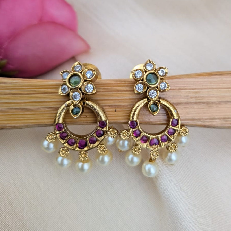 Ruby stone bali dangler
