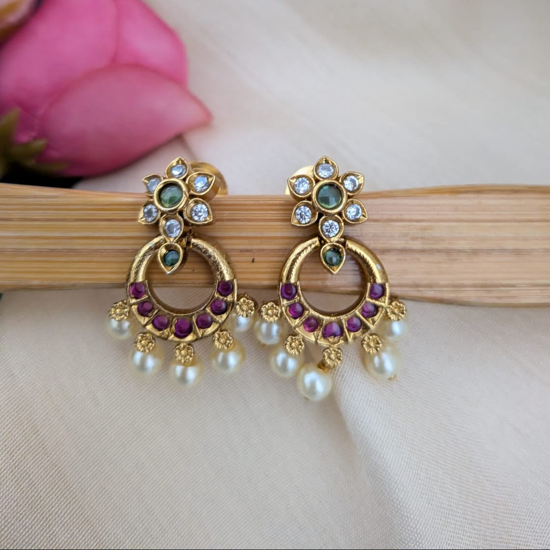 Ruby stone bali dangler