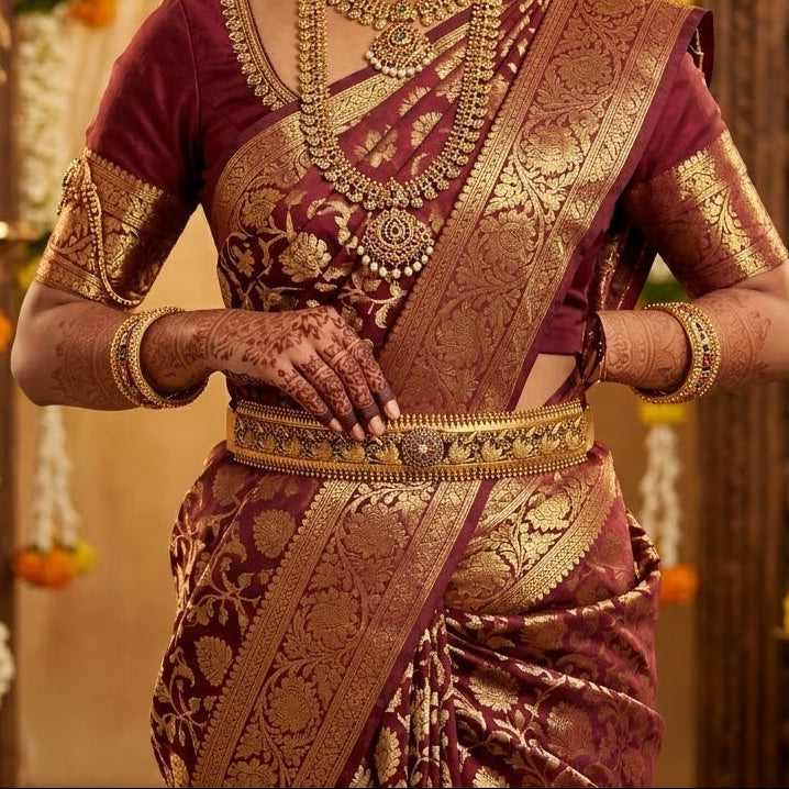 Peacock design kemp bridal hip belt