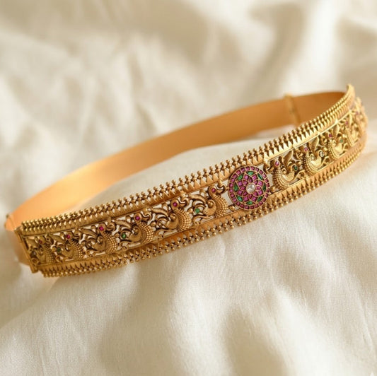 Peacock design kemp bridal hip belt