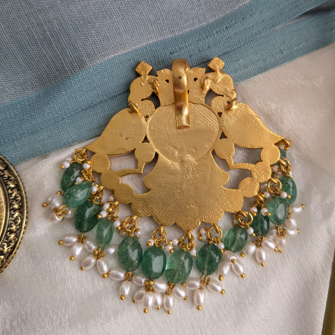 Jadau kundan gandaberunda pendant