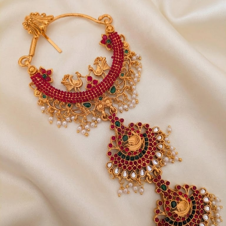 Peacock long Hair accessory / Jada Billa