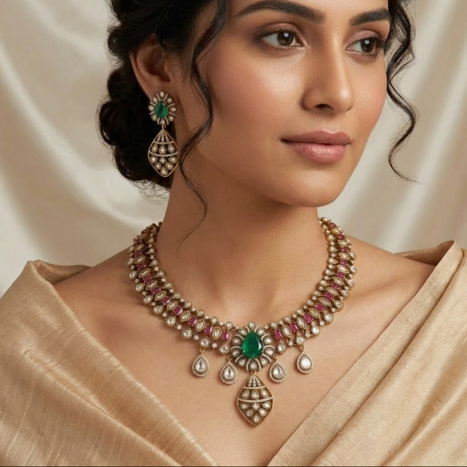 AD white with pink necklace