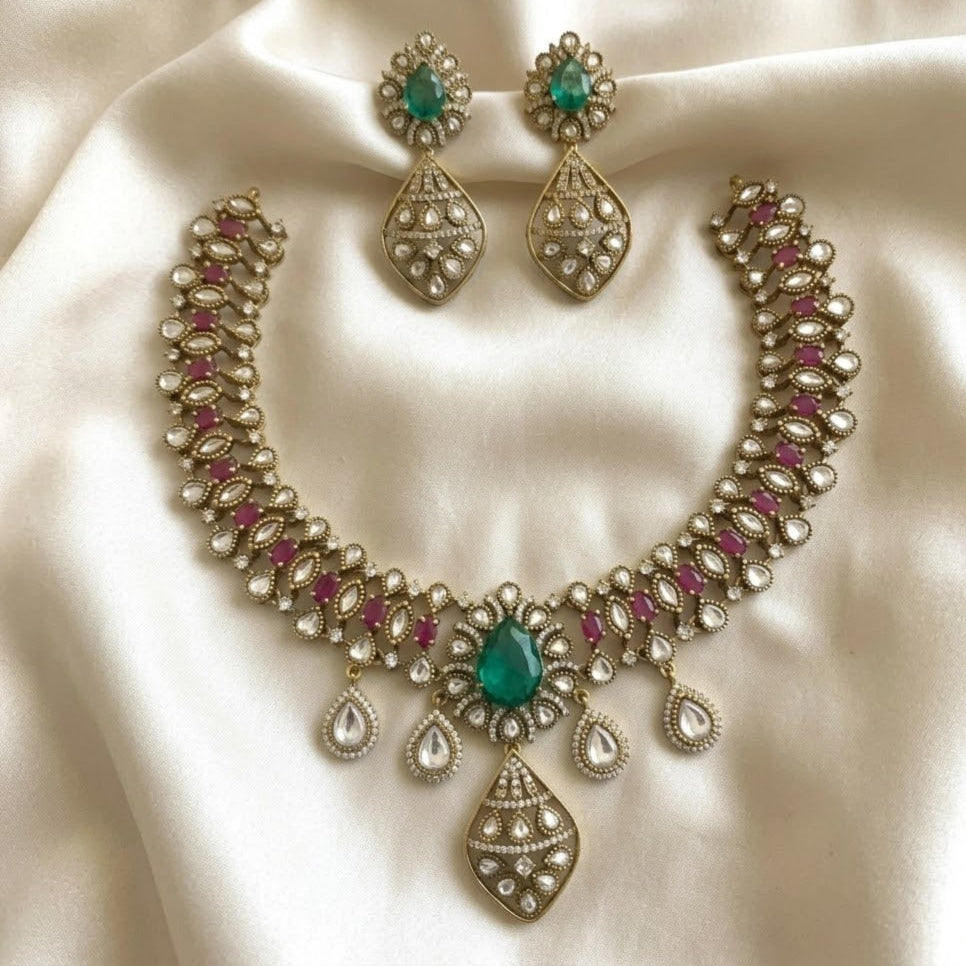 AD white with pink necklace