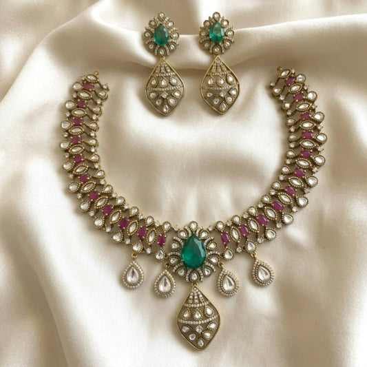 AD white with pink necklace