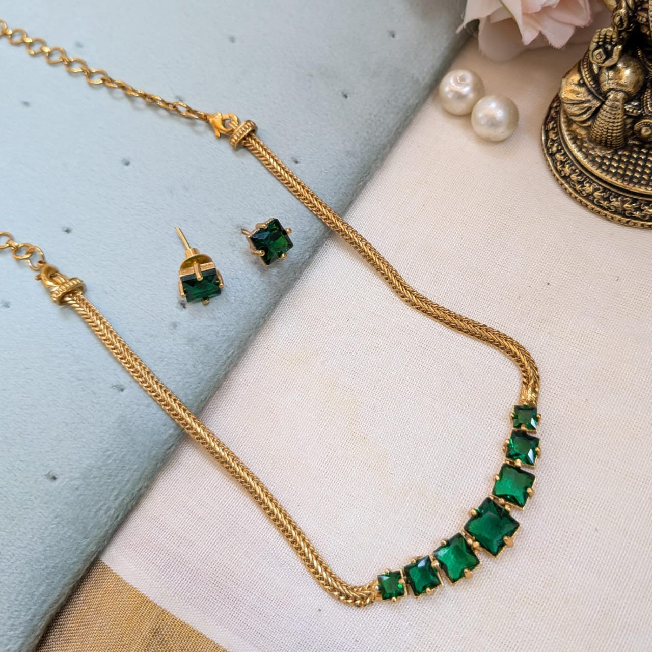 Sleek AD stone choker necklace