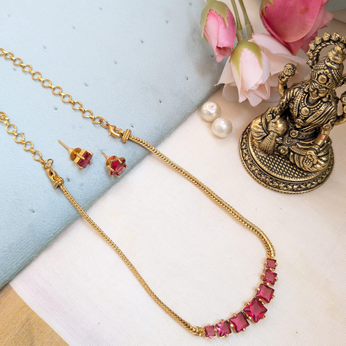 Sleek AD stone choker necklace