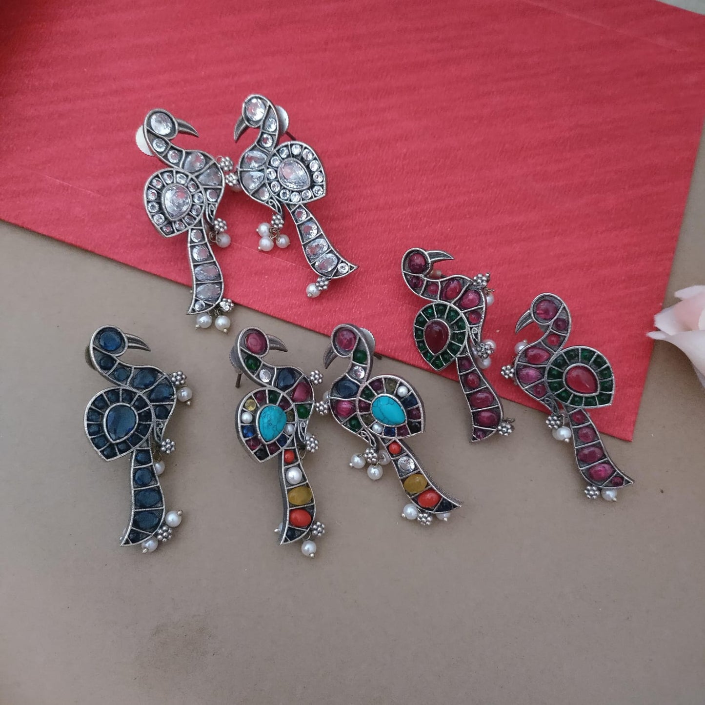 Peacock bird stone earrring