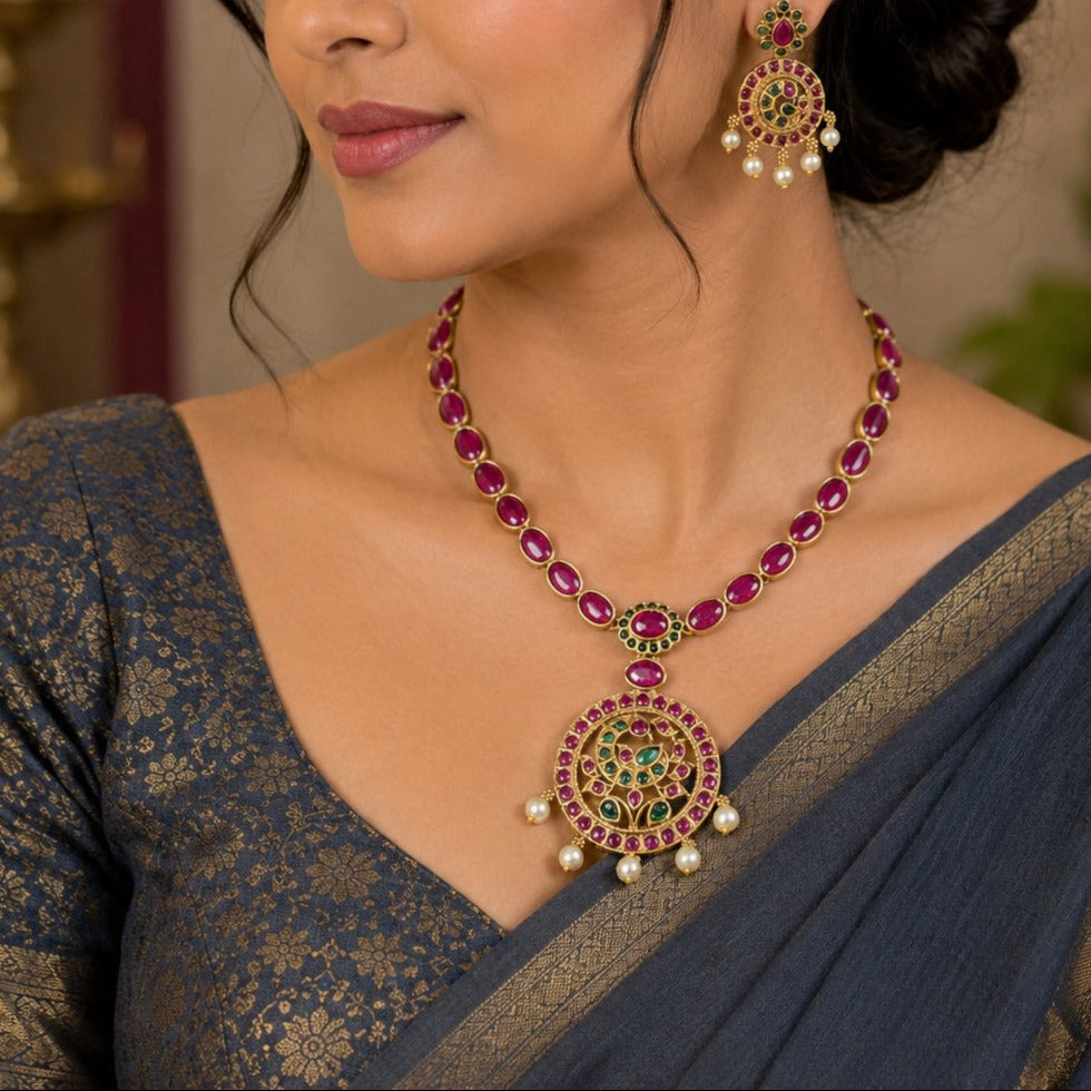 Kemp stone Adigai necklace