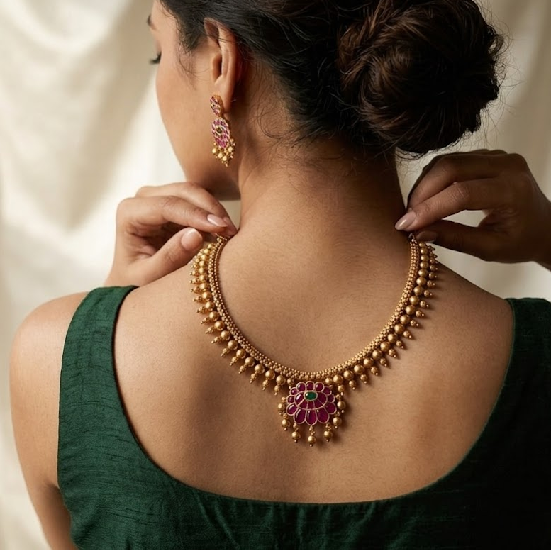 Kemp stone necklace small pendant adigai