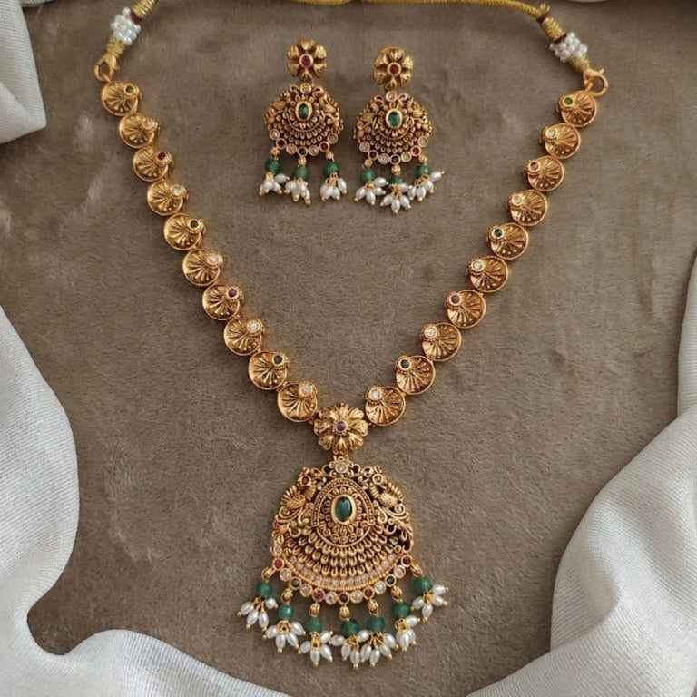 Golden The Mayura Nakshi necklace