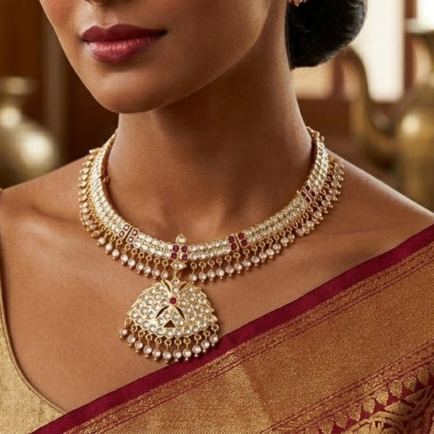 Impon adigai double layer white stone